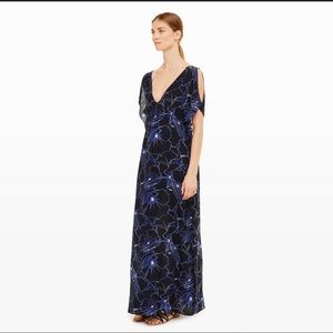 Club Monaco floral print silk maxi dress 0